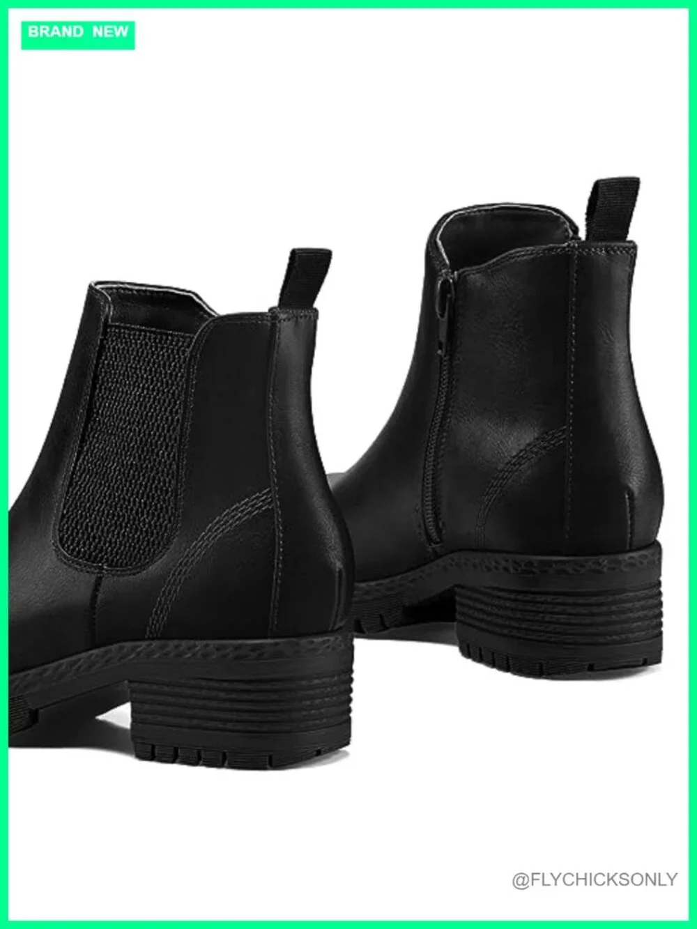 Women's Chelsea Ankle Boots Chunky Block Low Heel Fall Booties PU
